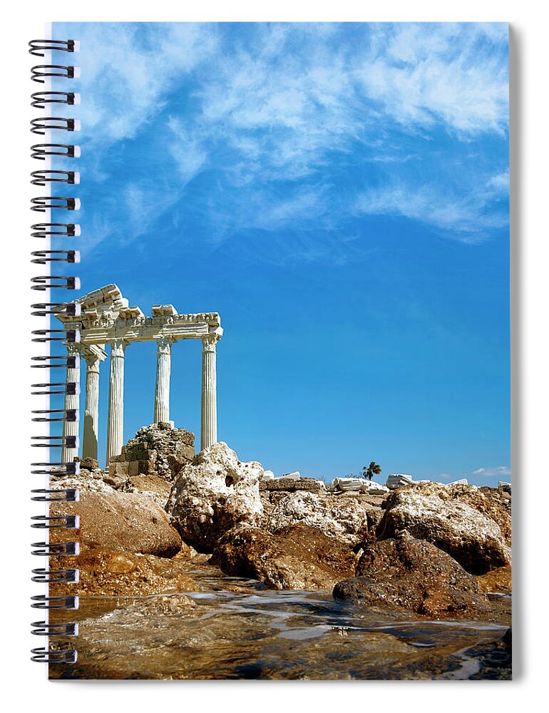 Ancient History Spiral Notebook featuring the photograph Apollo Temple by Barcin