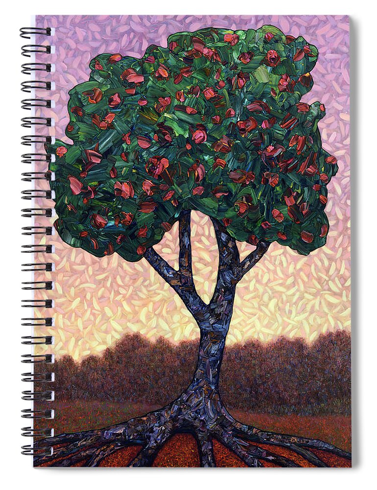 Apple Tree Spiral Notebook featuring the painting Apple Tree by James W Johnson