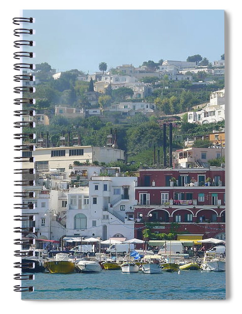  Spiral Notebook featuring the photograph Approaching Capri - View by Nora Boghossian