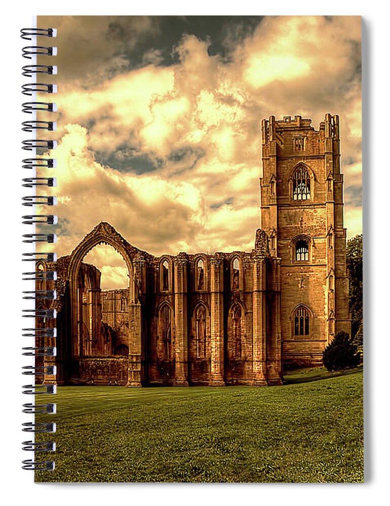 Arch Spiral Notebook featuring the photograph Approaching Fountains Abbey by Stephen Candler Photography