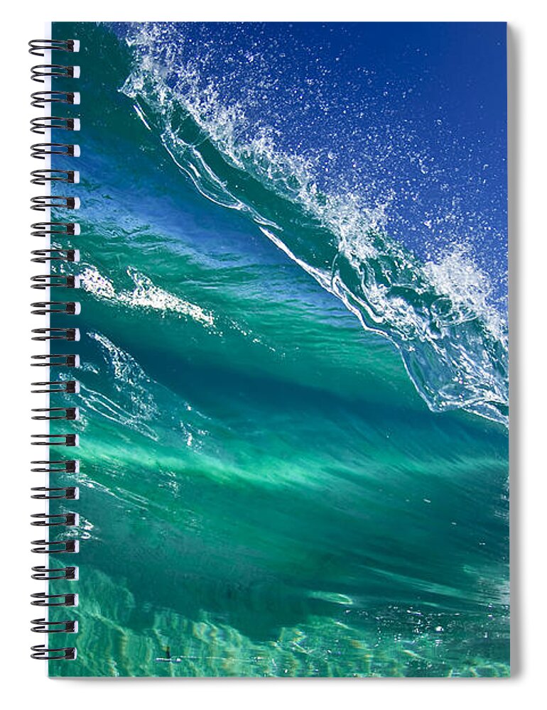 Wave Spiral Notebook featuring the photograph Aqua Blade by Sean Davey
