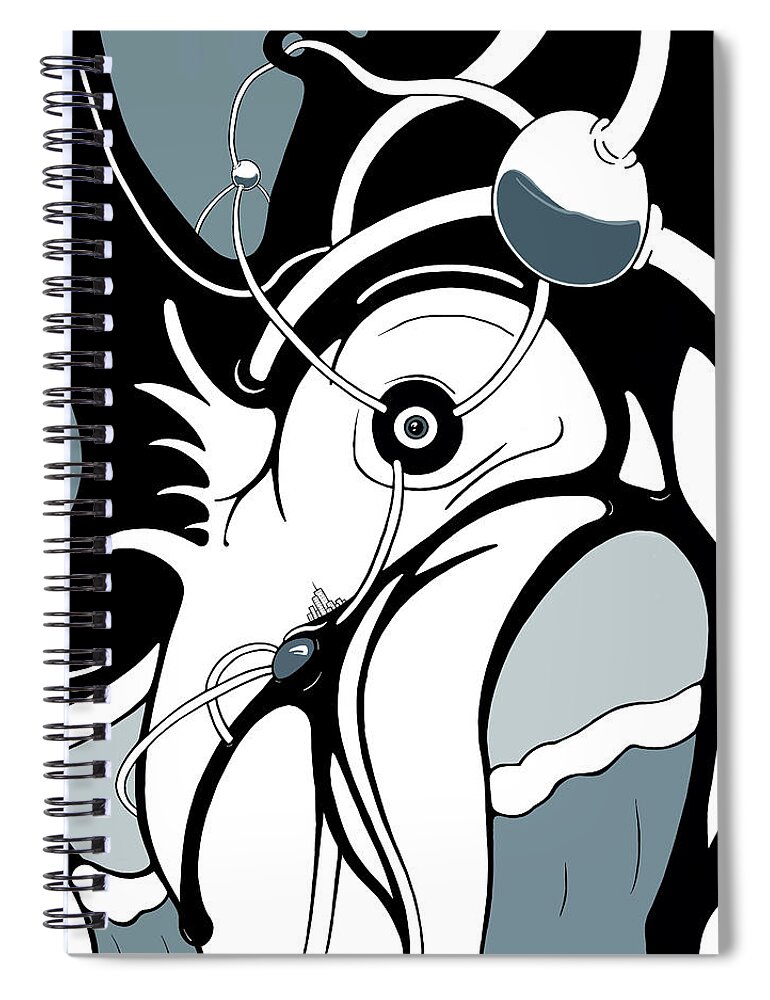 Beaker Spiral Notebook featuring the digital art Aqua Grid by Craig Tilley