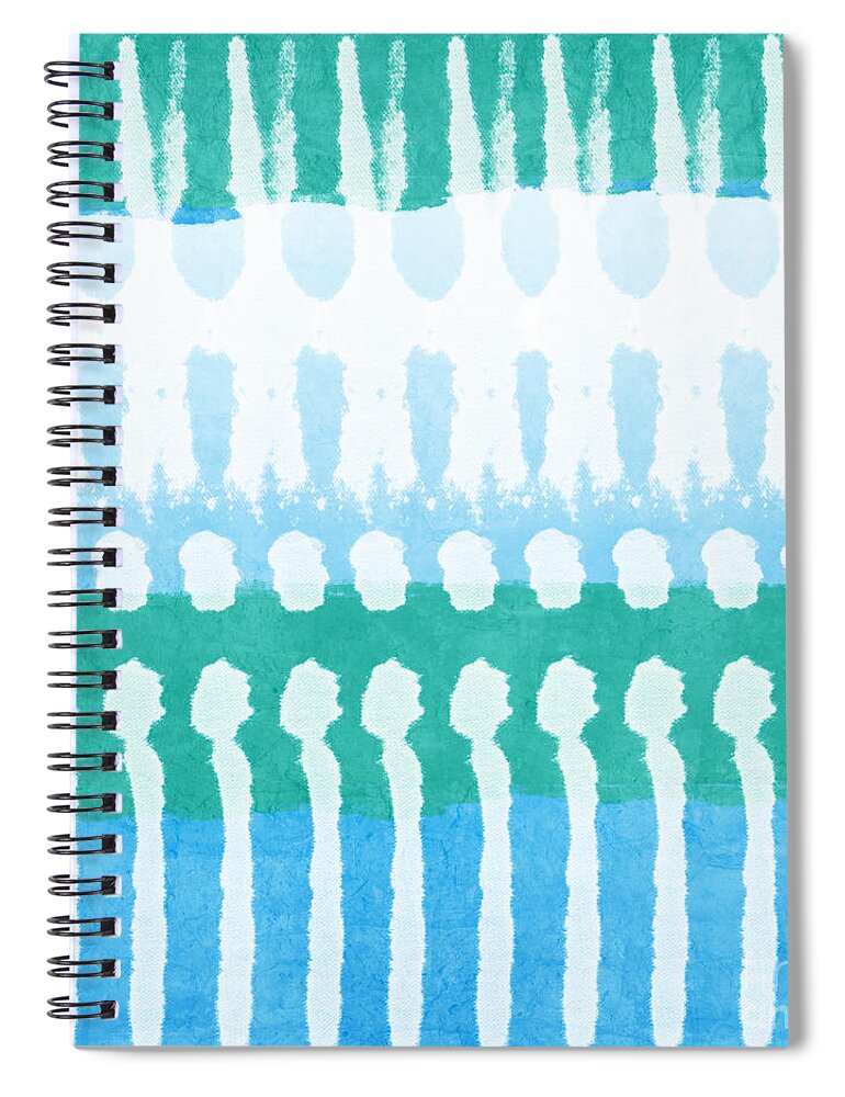 Aqua Spiral Notebook featuring the painting Aqua by Linda Woods