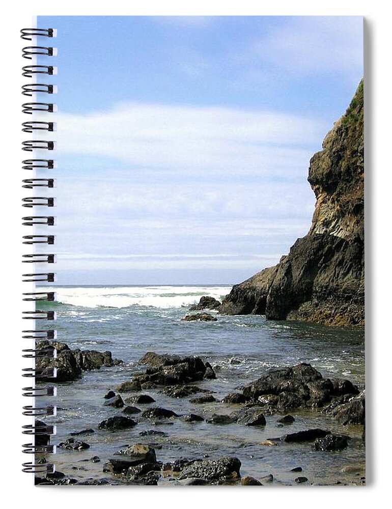 Arcadia Beach Spiral Notebook featuring the photograph Arcadia Beach Rocks by Will Borden