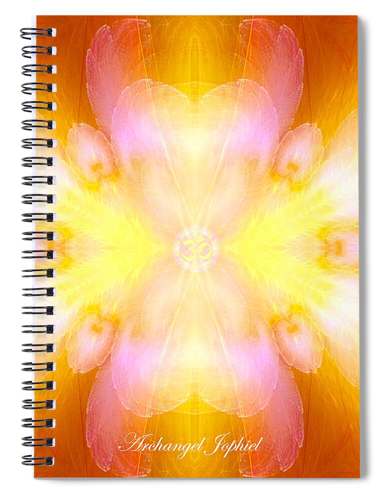 Archangel Spiral Notebook featuring the digital art Archangel Jophiel by Diana Haronis