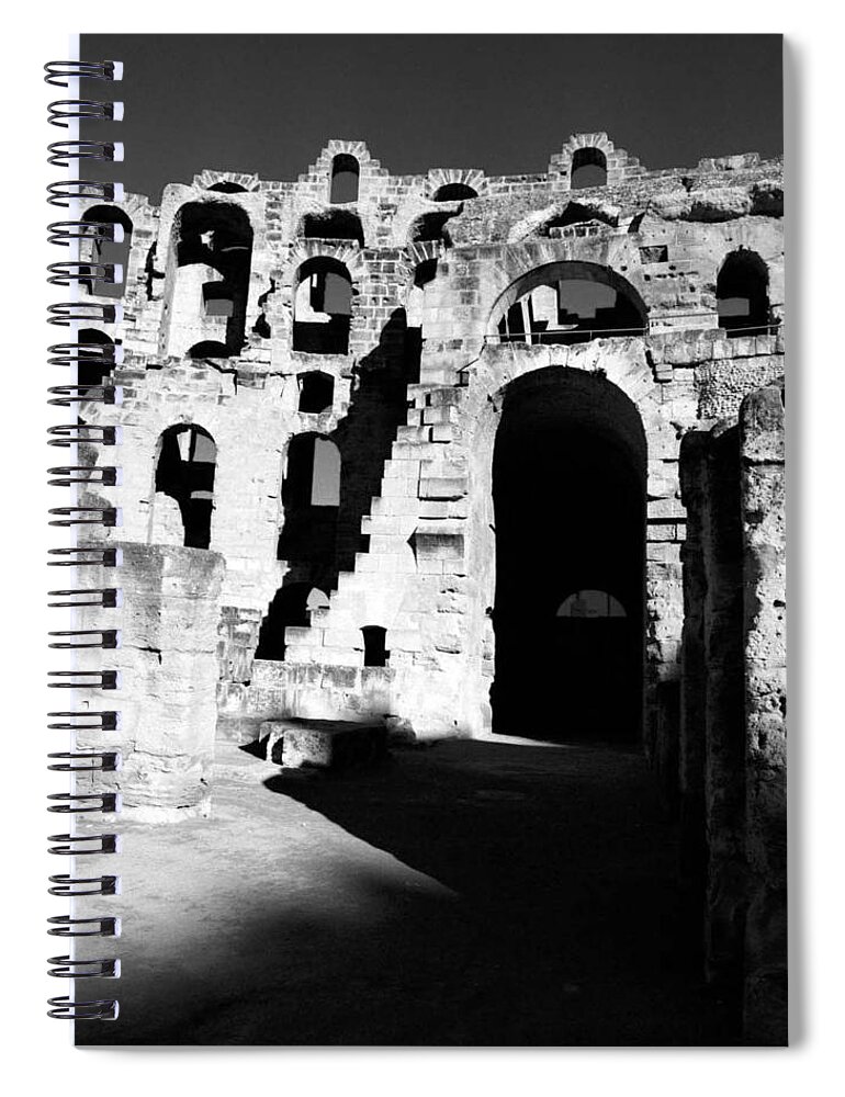 Donna Corless Spiral Notebook featuring the photograph Arches of El Jem's Coloseum by Donna Corless