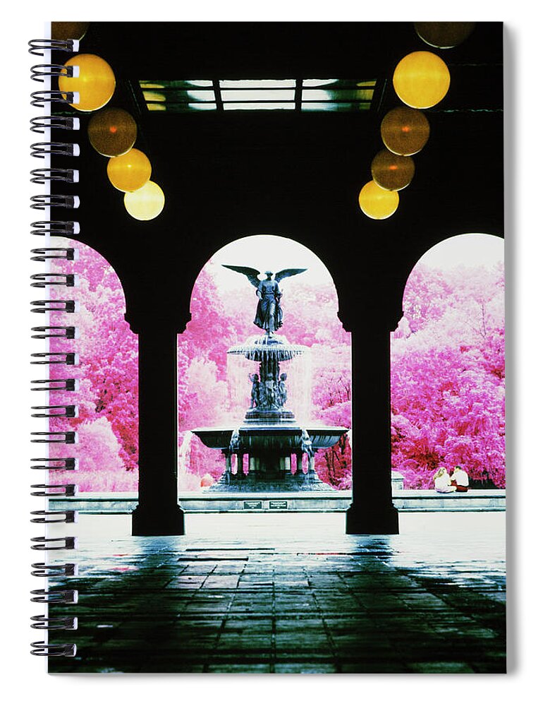 Central Park Spiral Notebook featuring the photograph Archway And Water Fountain In Central by Mint Images