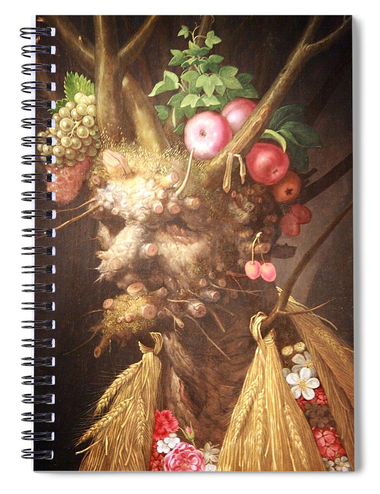 Four Seasons In One Head Spiral Notebook featuring the photograph Arcimboldo's Four Seasons In One Head by Cora Wandel