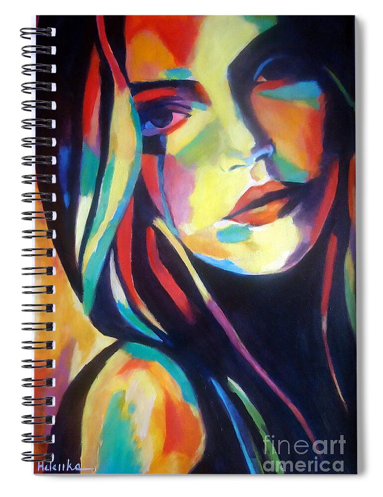 Contemporary Art Spiral Notebook featuring the painting Ardent wish by Helena Wierzbicki