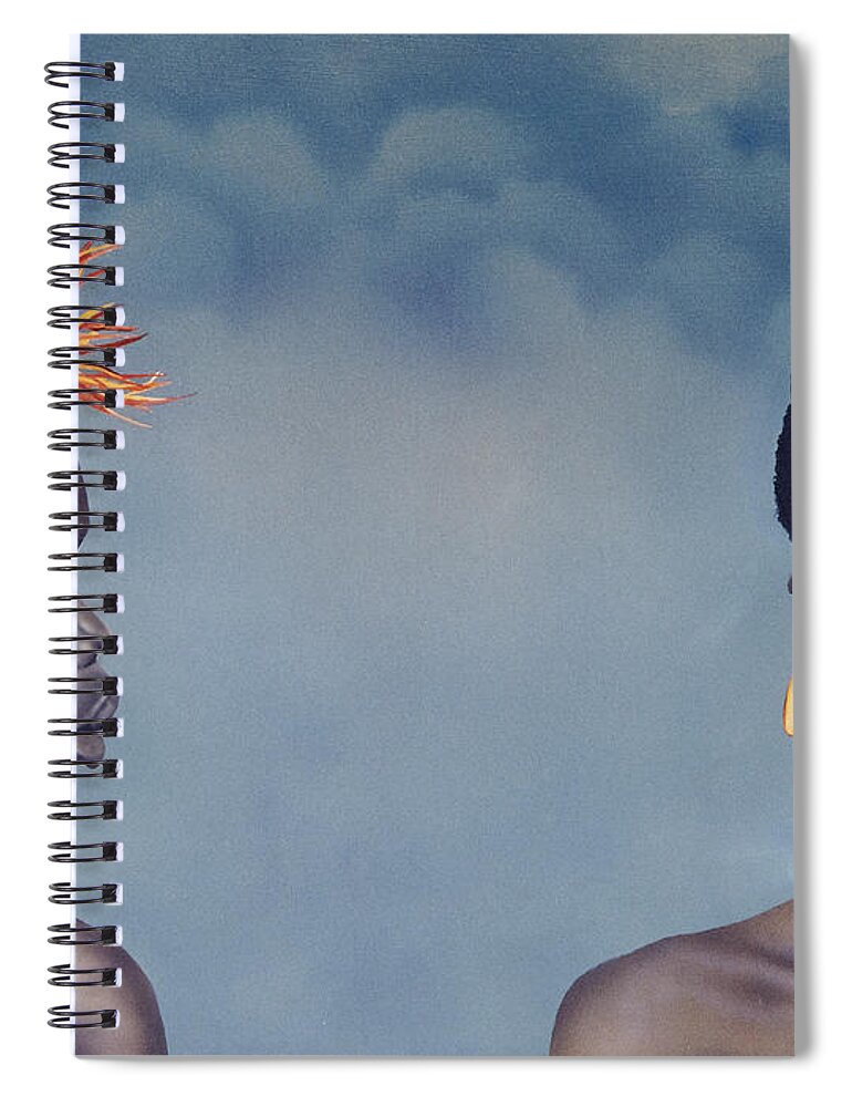 Airbrush Spiral Notebook featuring the painting Are You Listening to Me by Greg Kopriva