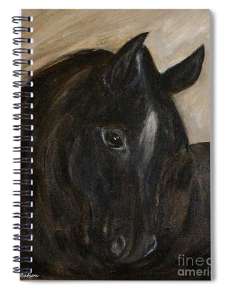 Arion Spiral Notebook featuring the painting Arion by Barbie Batson