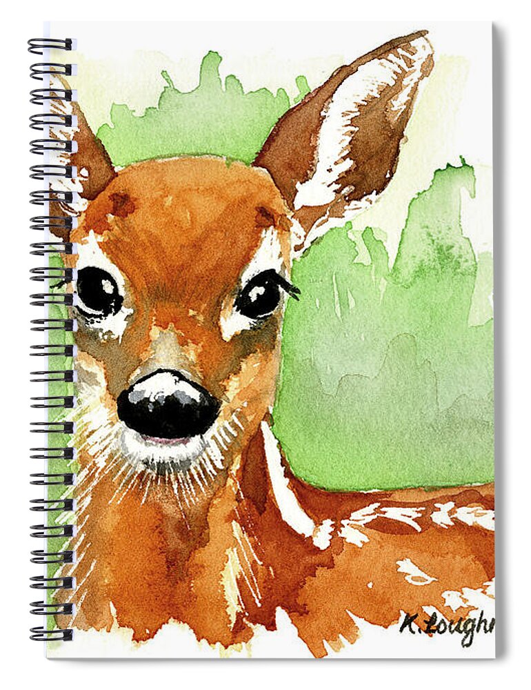 Deer Spiral Notebook featuring the painting Aristocratic Red Deer by Karen Loughridge KLArt