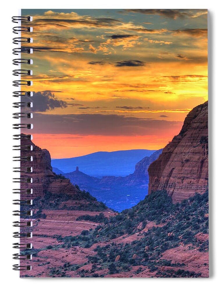 Red Rocks Spiral Notebook featuring the photograph Arizona Sunset by Alexey Stiop