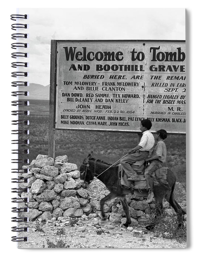 1937 Spiral Notebook featuring the photograph Arizona Tombstone, 1937 by Granger