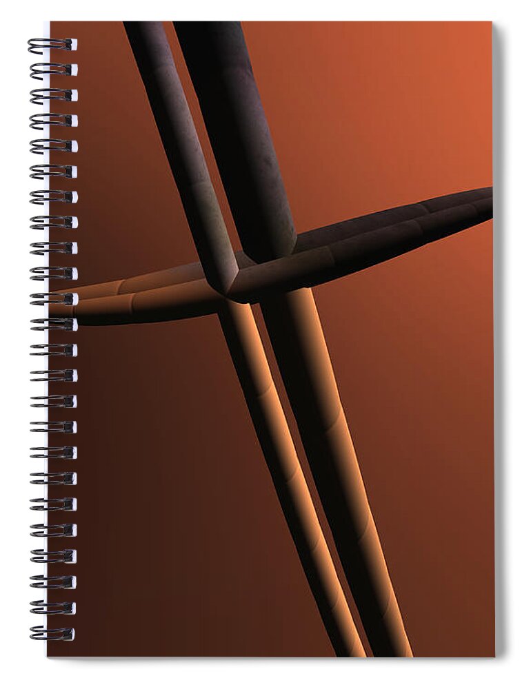 Sword Spiral Notebook featuring the digital art Arraegus by Judi Suni Hall