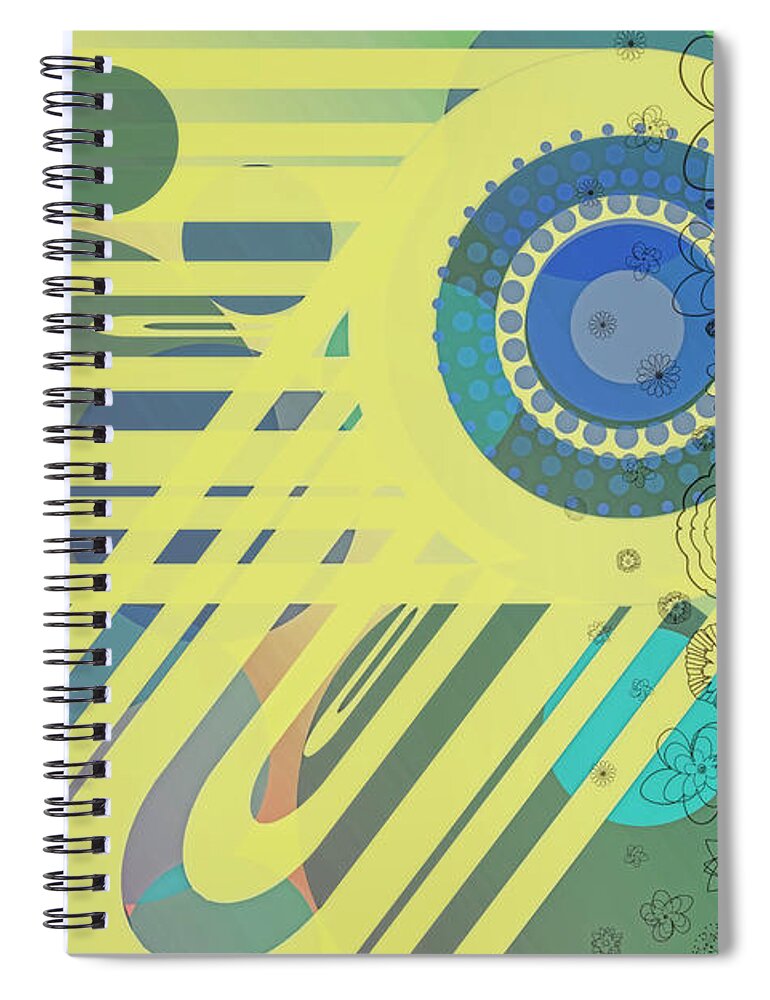 Wright Spiral Notebook featuring the digital art Art Deco Explosion 11 by Paulette B Wright