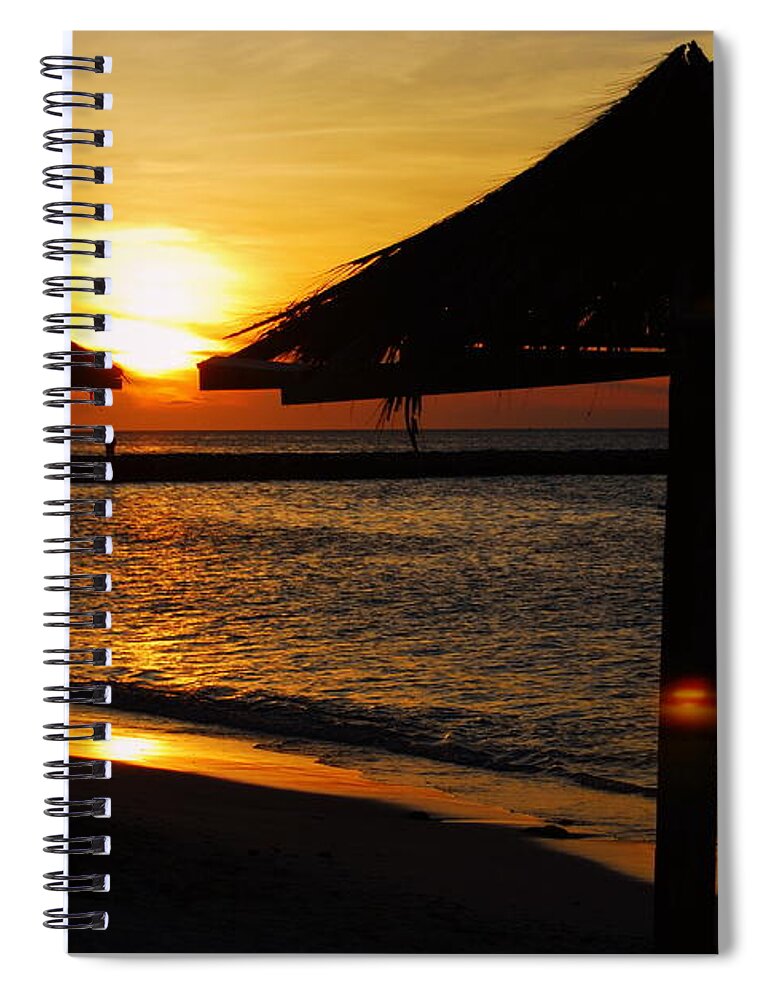 Caribbean Spiral Notebook featuring the photograph Aruba Sunset by Caroline Stella