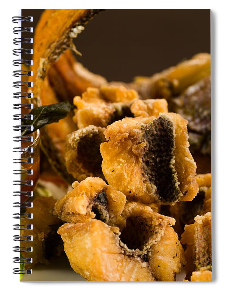 Asian Spiral Notebook featuring the photograph Asian Fried Snapper by Raul Rodriguez