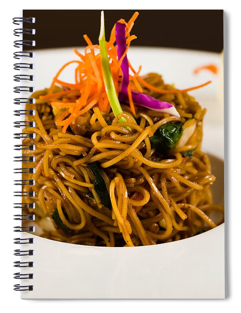Asian Spiral Notebook featuring the photograph Asian Noodles by Raul Rodriguez