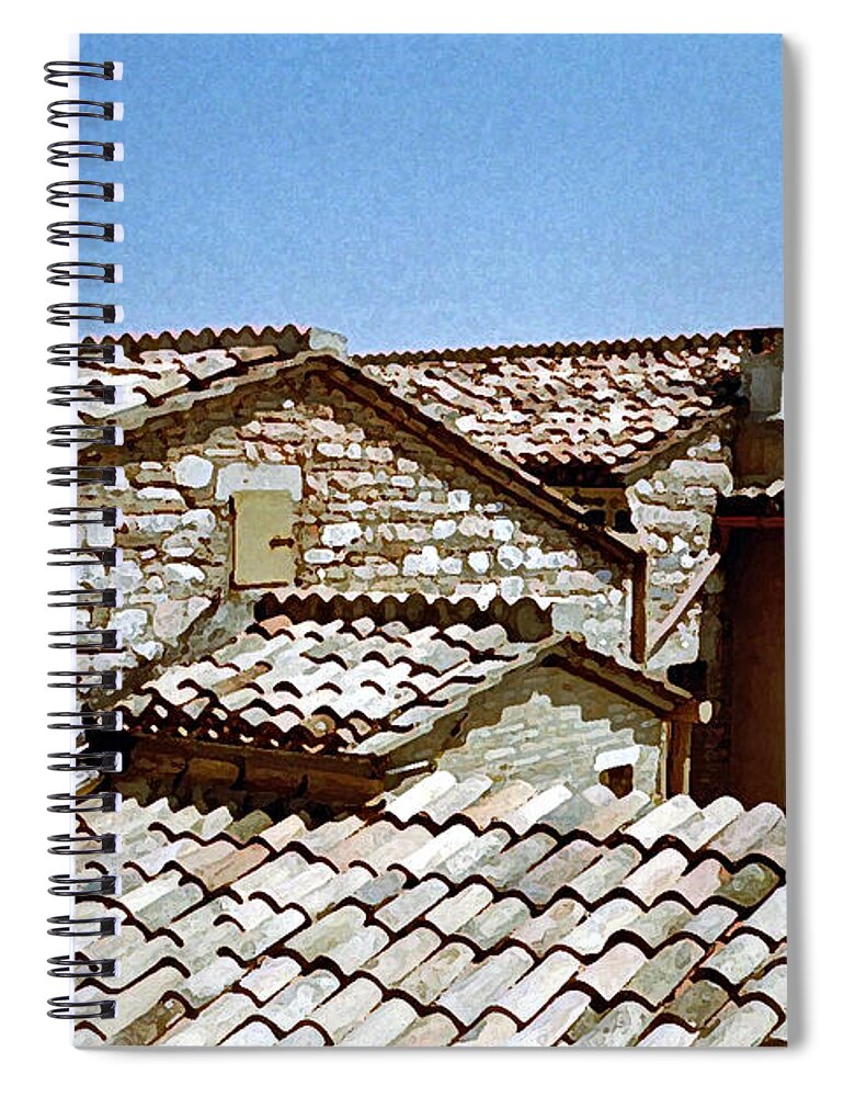 Assissi Spiral Notebook featuring the digital art Assissi Roof 1 by John Vincent Palozzi