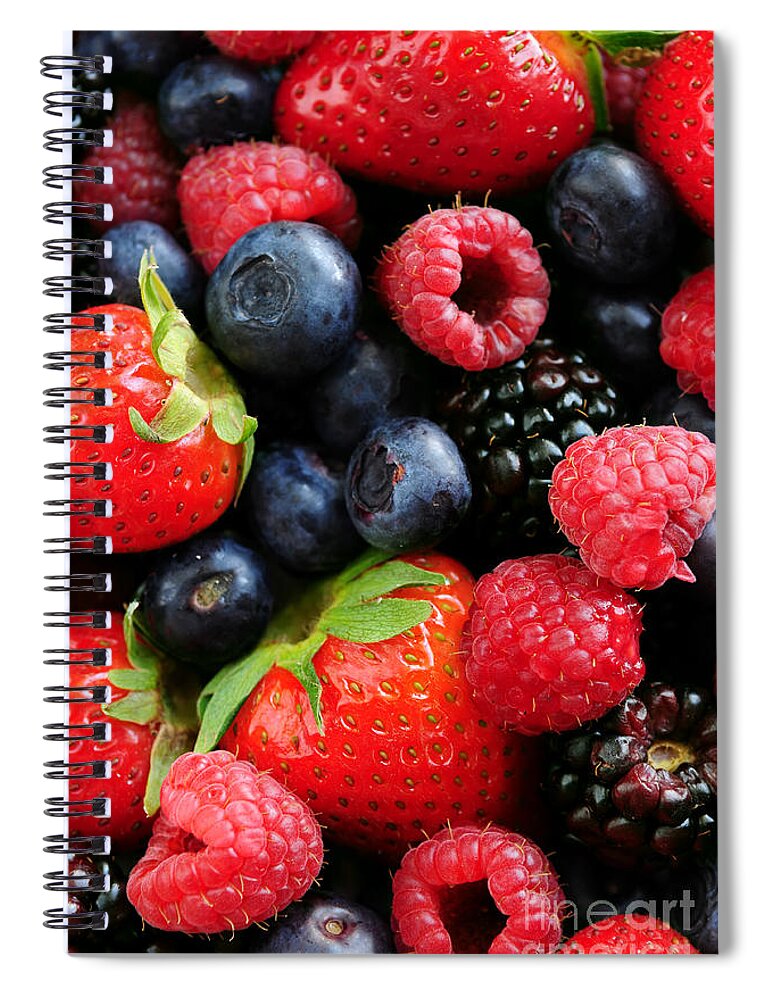 Berry Spiral Notebook featuring the photograph Assorted fresh berries 5 by Elena Elisseeva