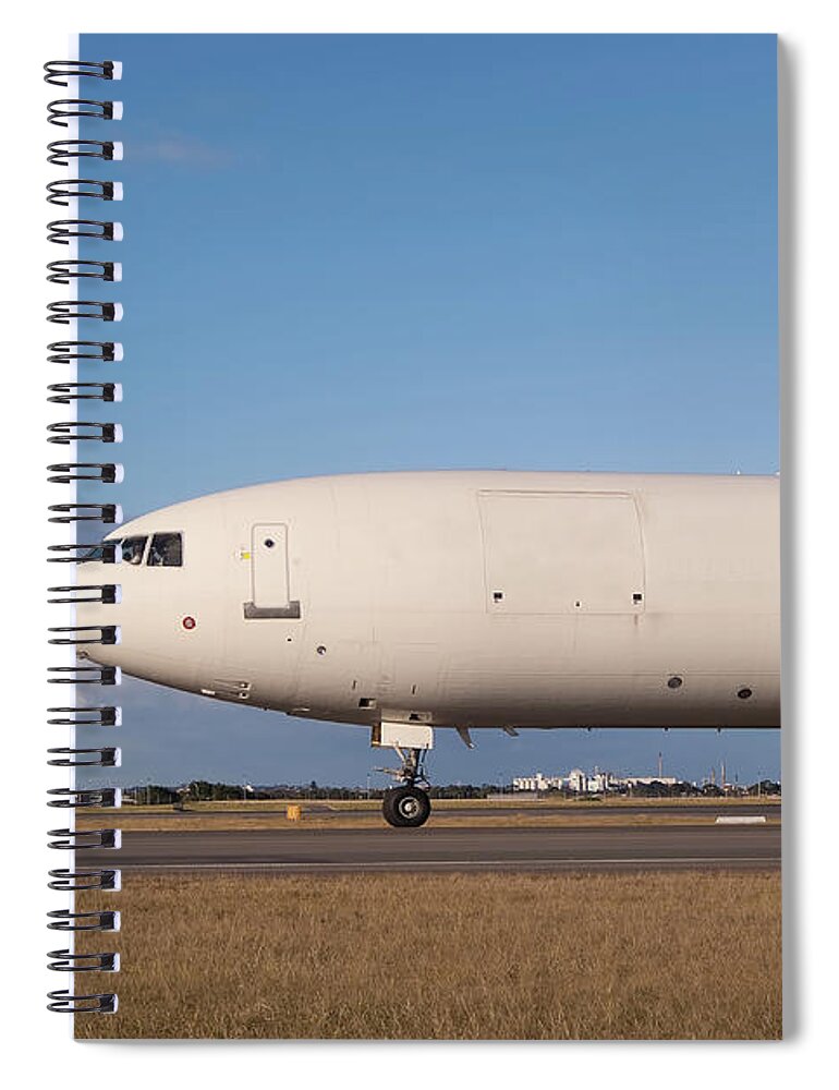 Air Traffic Control Tower Spiral Notebook featuring the photograph At The Airport by Kokkai