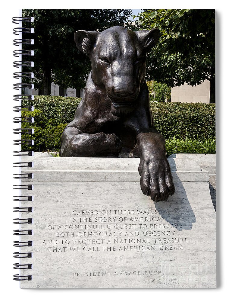 Commemorate Spiral Notebook featuring the photograph At the National Law Enforcement Officers Memorial in Washington DC by William Kuta