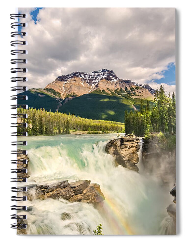 Alberta Spiral Notebook featuring the photograph Athabasca Falls by Tracy Munson