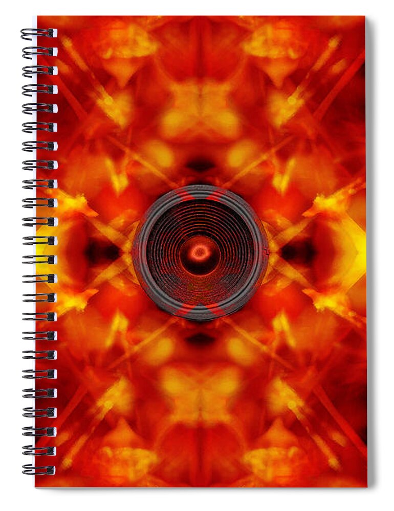 Audio Spiral Notebook featuring the digital art Audio kaleidoscope by Steve Ball