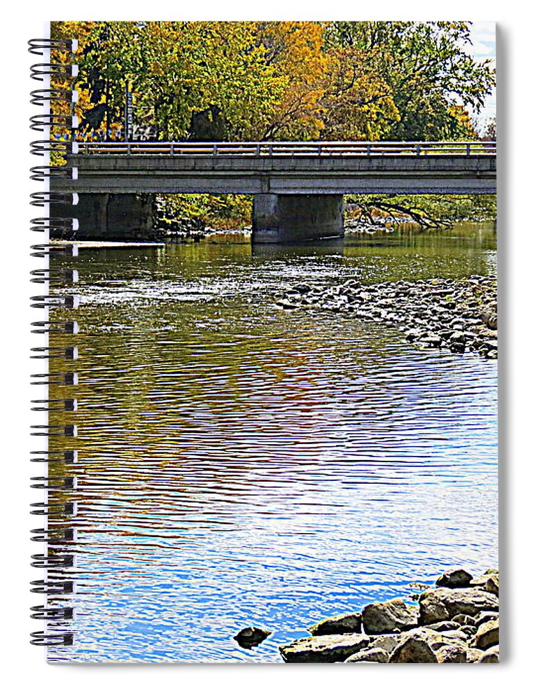 Fox River Spiral Notebook featuring the photograph Autumn Along The Fox River by Kay Novy