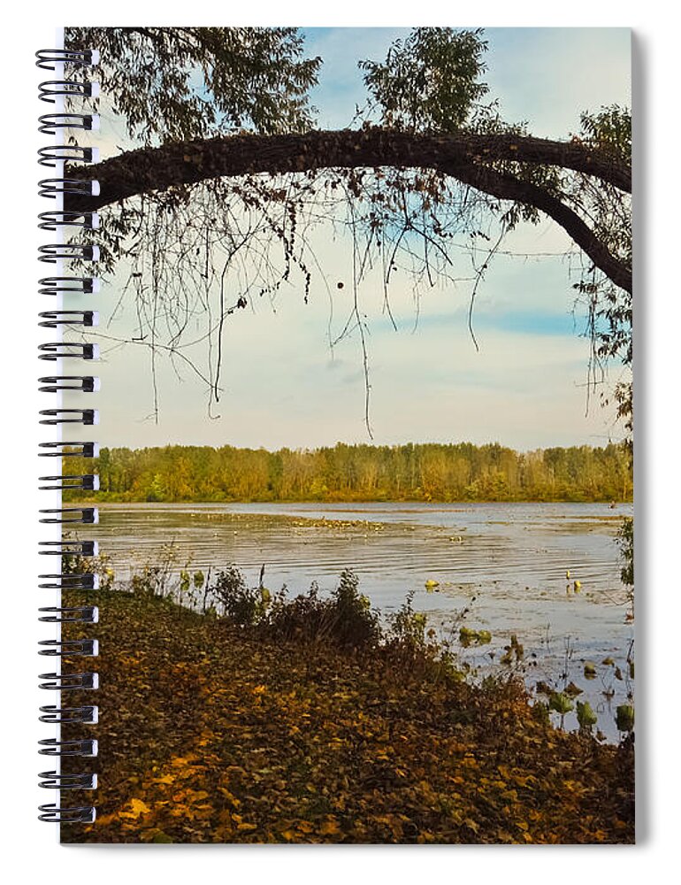East Harbor Spiral Notebook featuring the photograph Autumn at East Harbor State Park 5 by Shawna Rowe