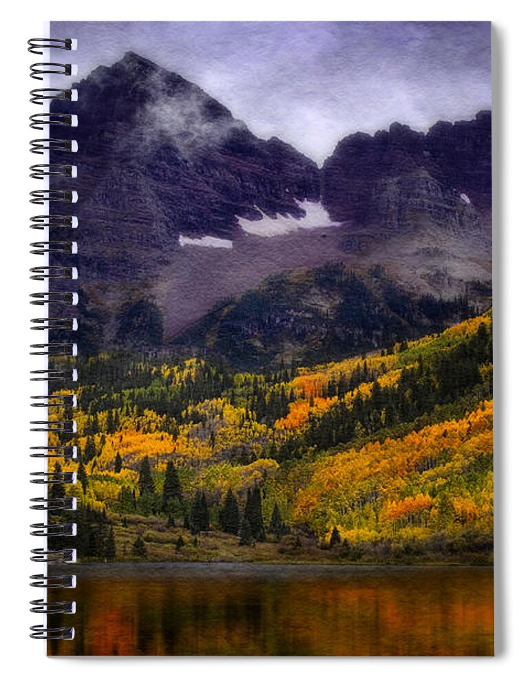 Colorado Spiral Notebook featuring the photograph Autumn at Maroon Bells by Ellen Heaverlo