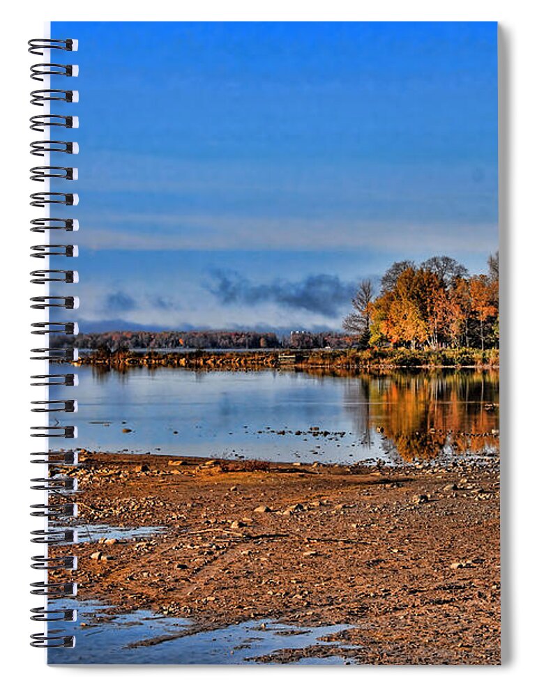 Autumn Spiral Notebook featuring the photograph Autumn Beach Solitude by Cathy Beharriell