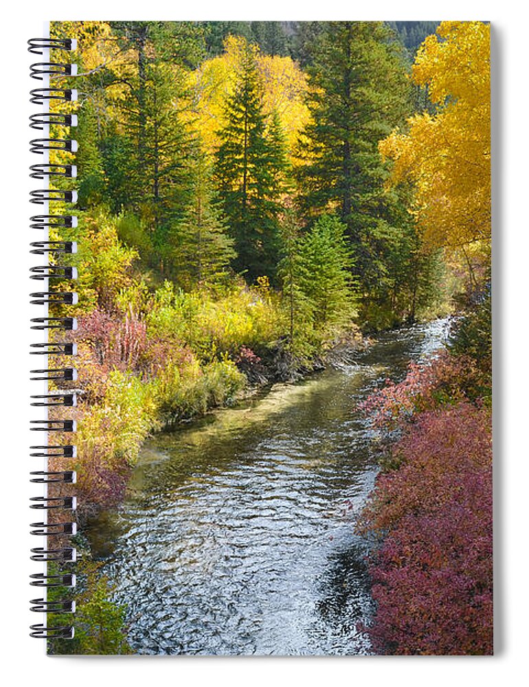Dakota Spiral Notebook featuring the photograph Autumn Color Along Spearfish Creek by Greni Graph