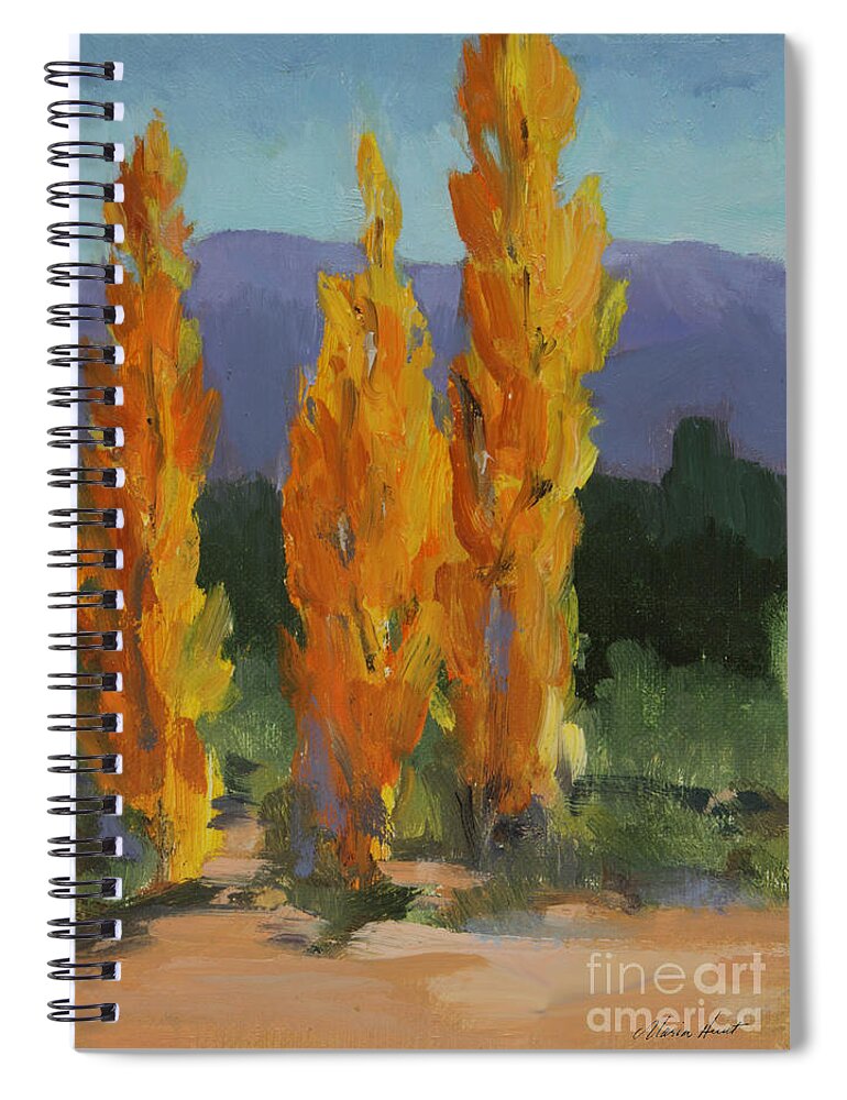 Rocky Mountains Spiral Notebook featuring the painting Walking the Wash In Sante Fe by Maria Hunt