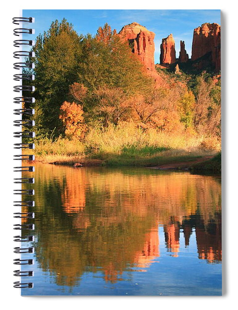 Sedona Spiral Notebook featuring the photograph Autumn Landscape Reflections Sedona by Roupen Baker