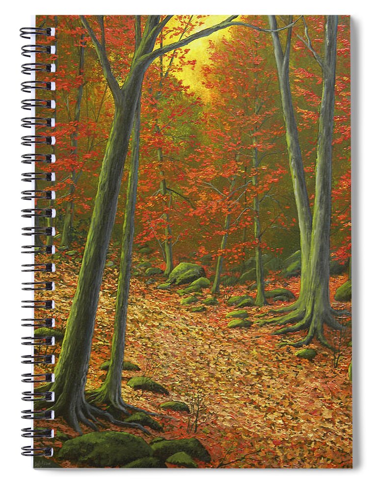 Autumn Leaf Litter Spiral Notebook featuring the painting Autumn Leaf Litter by Frank Wilson