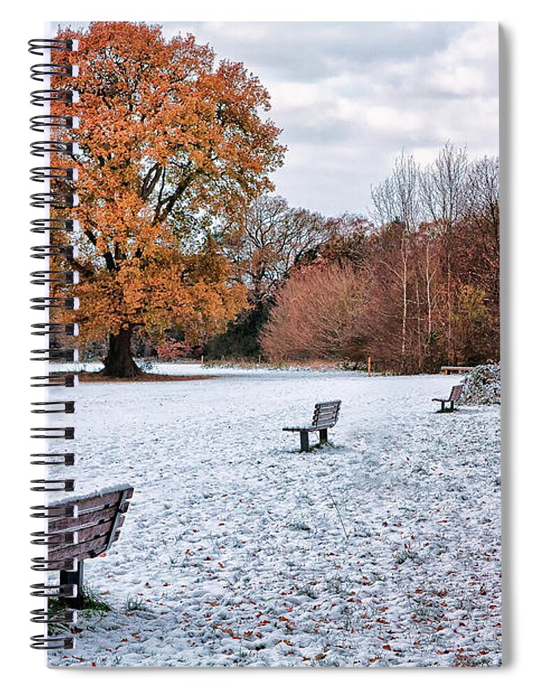 Shirley Mitchell Spiral Notebook featuring the photograph Autumn meet Winter by Shirley Mitchell