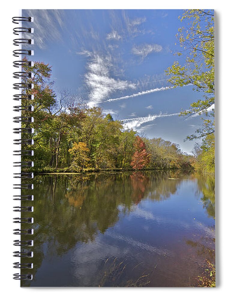 Autumn Spiral Notebook featuring the photograph Autumn on the Delaware by David Letts