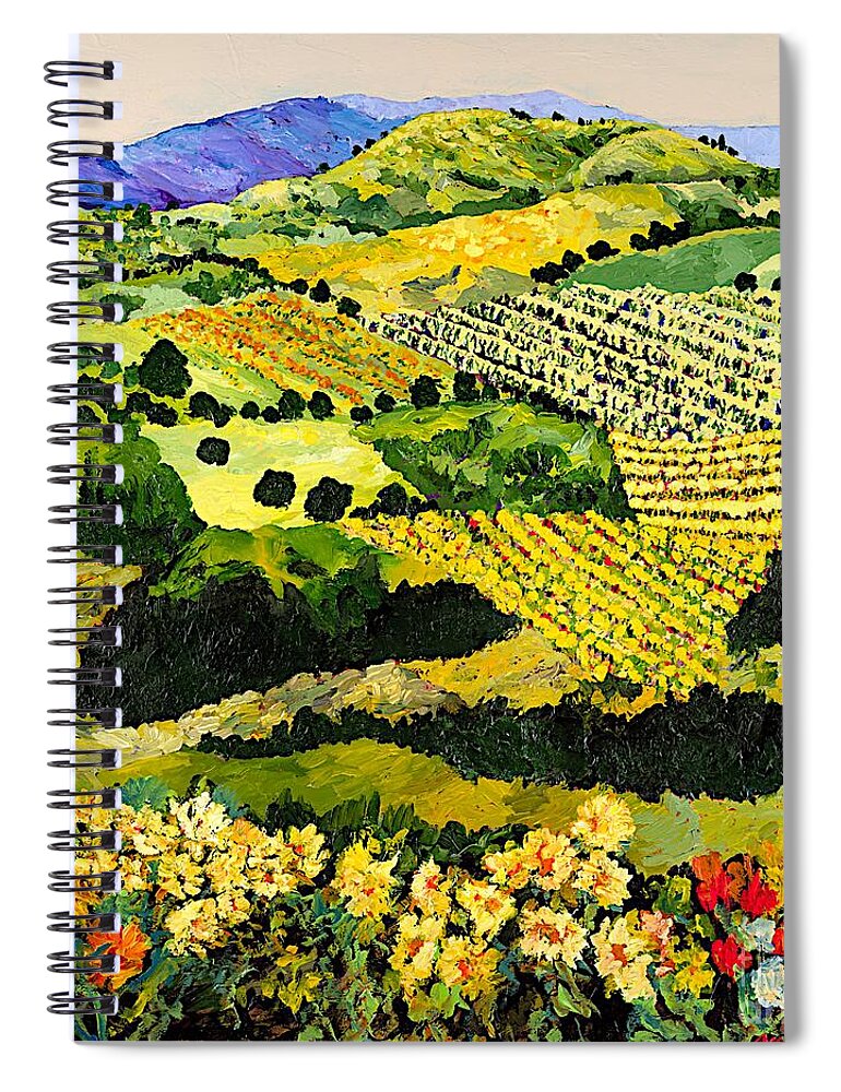 Landscape Spiral Notebook featuring the painting Autumn Remembered by Allan P Friedlander