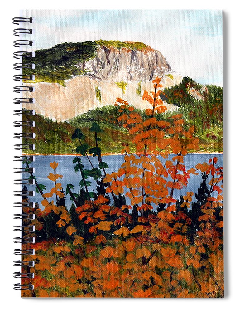Barbara Griffin Spiral Notebook featuring the painting Autumn Sunset on the Hills by Barbara A Griffin