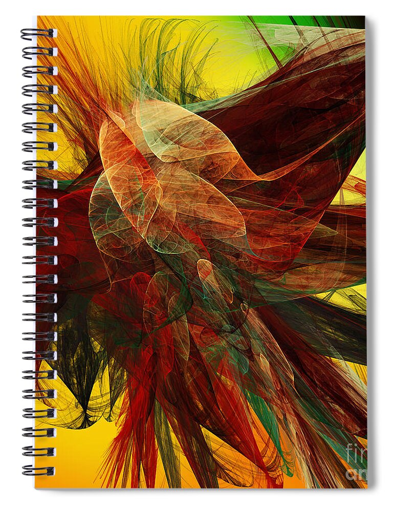 Andee Design Abstract Spiral Notebook featuring the digital art Autumn Wings by Andee Design