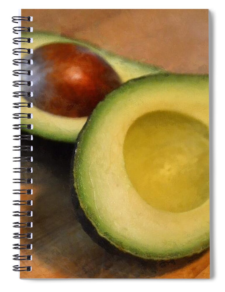 Kitchen Spiral Notebook featuring the photograph Avocado by Michelle Calkins