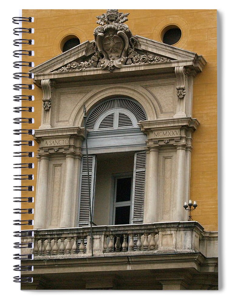 Pope Spiral Notebook featuring the photograph Awaiting the Pope by Robin Pedrero