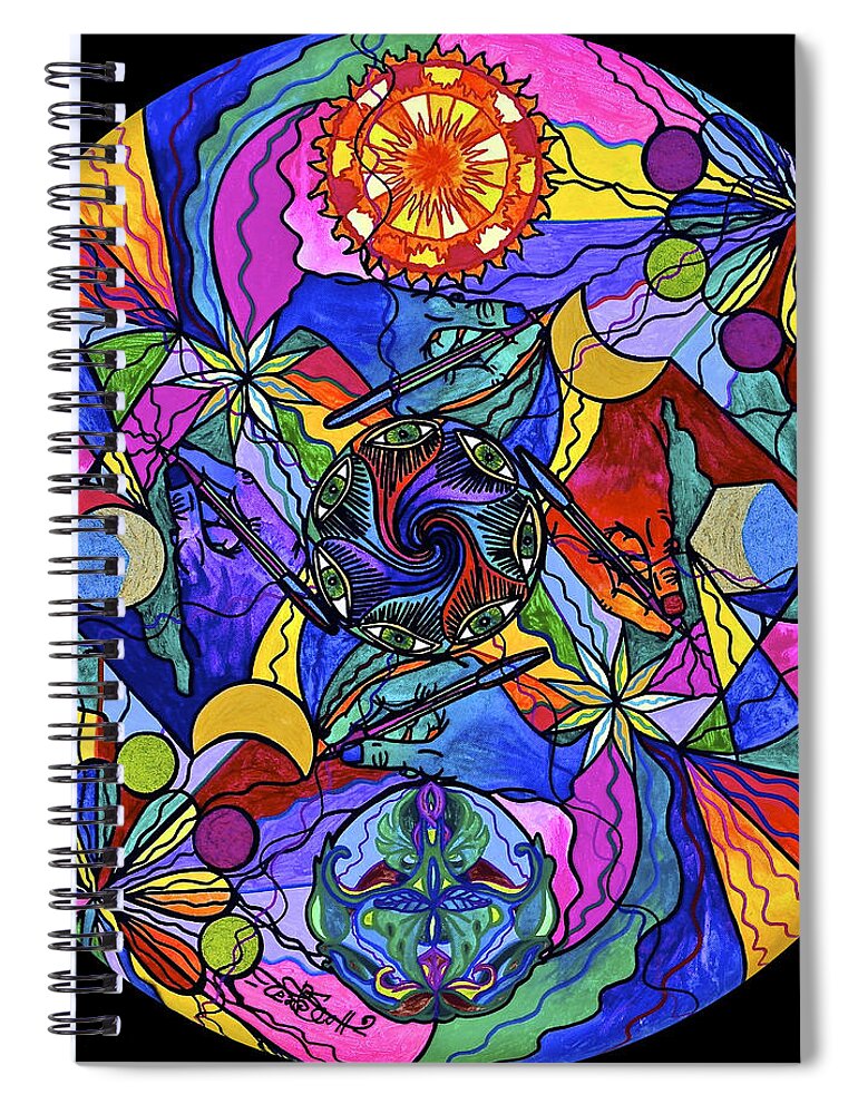  Spiral Notebook featuring the painting Awakened Poet by Teal Eye Print Store