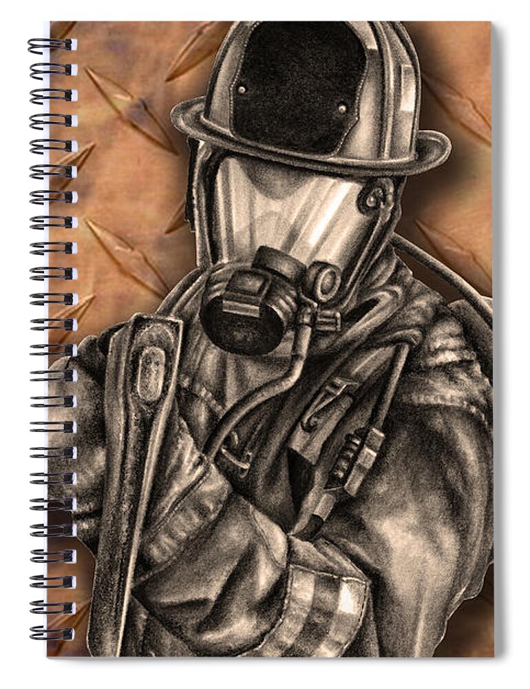 Firefighter Spiral Notebook featuring the digital art Axe2 by Jodi Monroe