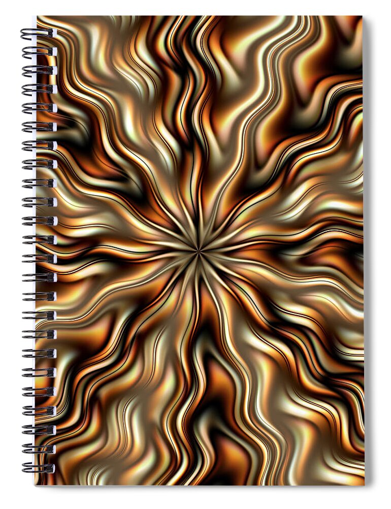Vic Eberly Spiral Notebook featuring the digital art Aztec Sun by Vic Eberly