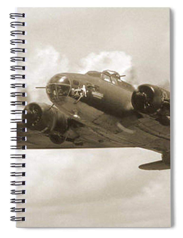 Warbirds Spiral Notebook featuring the photograph B-17 Flying Fortress by Mike McGlothlen