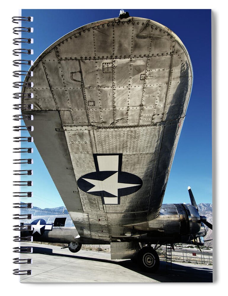 Flying Fortress Spiral Notebook featuring the photograph B 17 Sentimental Journey by Sandra Selle Rodriguez