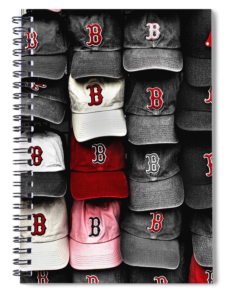 Boston Spiral Notebook featuring the photograph B for BoSox by Joann Vitali